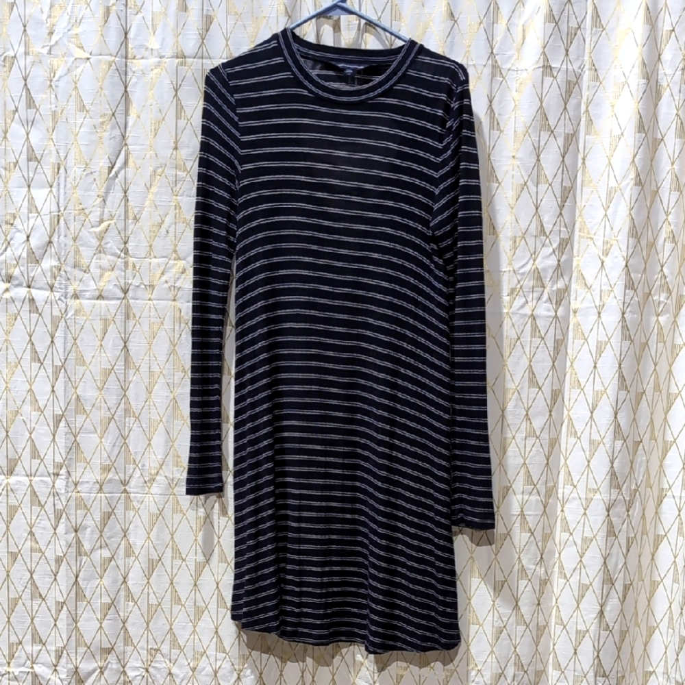 Striped Bluek and White Women's Dress
